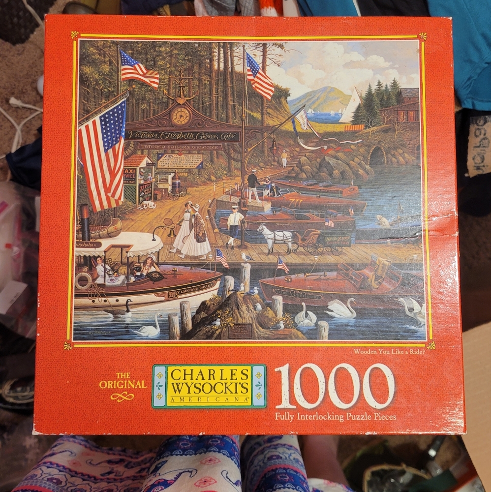 Charles Wysocki's 'Wooden You Like a Ride?' 1000 piece puzzle